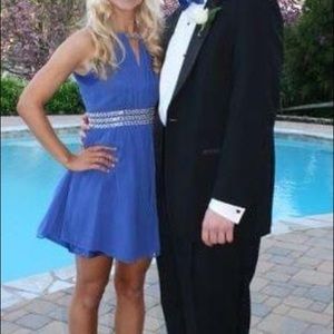 Minuet royal blue, bedazzled accent dress